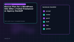 Generated visual related to Rescue Plan for a WordPress Site After a Failed Freelancer or Agency Handoff