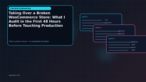 Generated visual related to Taking Over a Broken WooCommerce Store: What I Audit in the First 48 Hours Before Touching Production