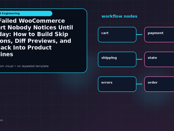 Generated visual related to The Failed WooCommerce Import Nobody Notices Until Monday: How to Build Skip Reasons, Diff Previews, and Rollback Into Product Pipelines