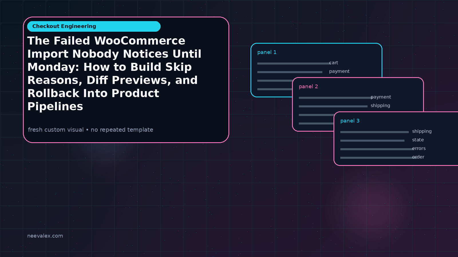 Visual example for The Failed WooCommerce Import Nobody Notices Until Monday: How to Build Skip Reasons, Diff Previews, and Rollback Into Product Pipelines