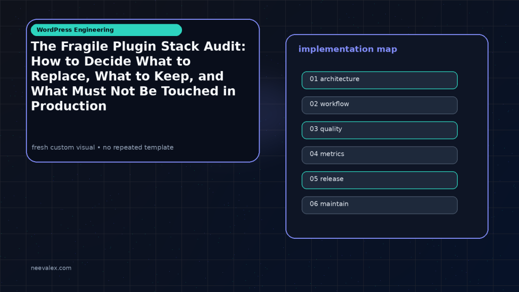 Generated visual related to The Fragile Plugin Stack Audit: How to Decide What to Replace, What to Keep, and What Must Not Be Touched in Production
