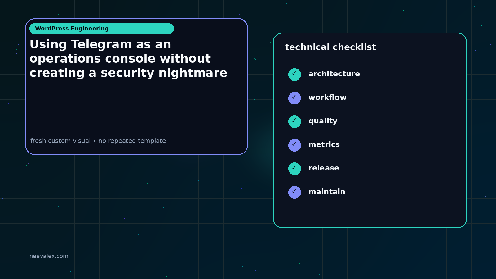 Visual example for Using Telegram as an operations console without creating a security nightmare