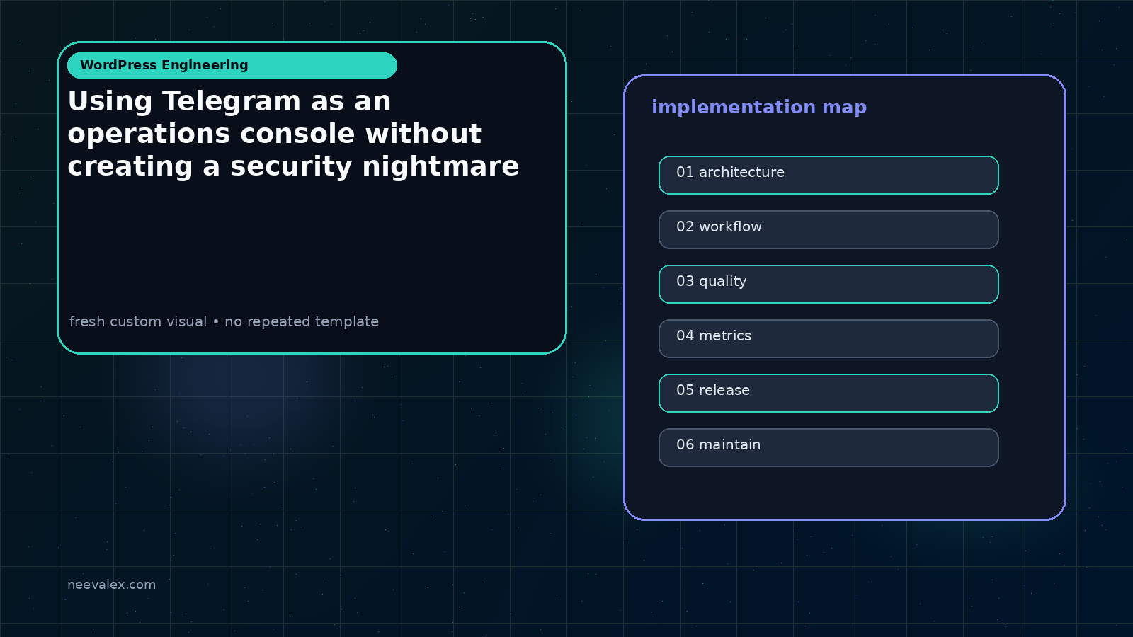 Workflow illustration for Using Telegram as an operations console without creating a security nightmare