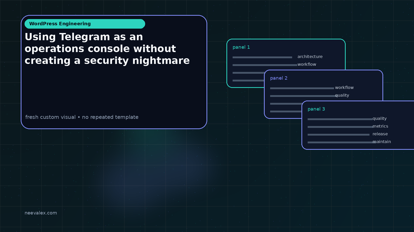 Visual example for Using Telegram as an operations console without creating a security nightmare