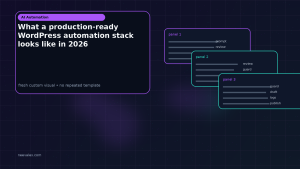 Generated visual related to What a production-ready WordPress automation stack looks like in 2026