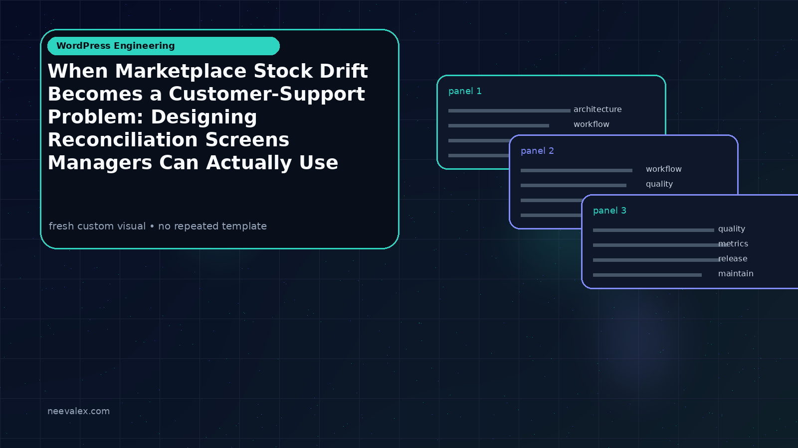 Workflow illustration for When Marketplace Stock Drift Becomes a Customer-Support Problem: Designing Reconciliation Screens Managers Can Actually Use