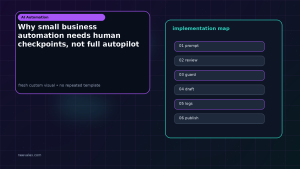 Generated visual related to Why small business automation needs human checkpoints, not full autopilot