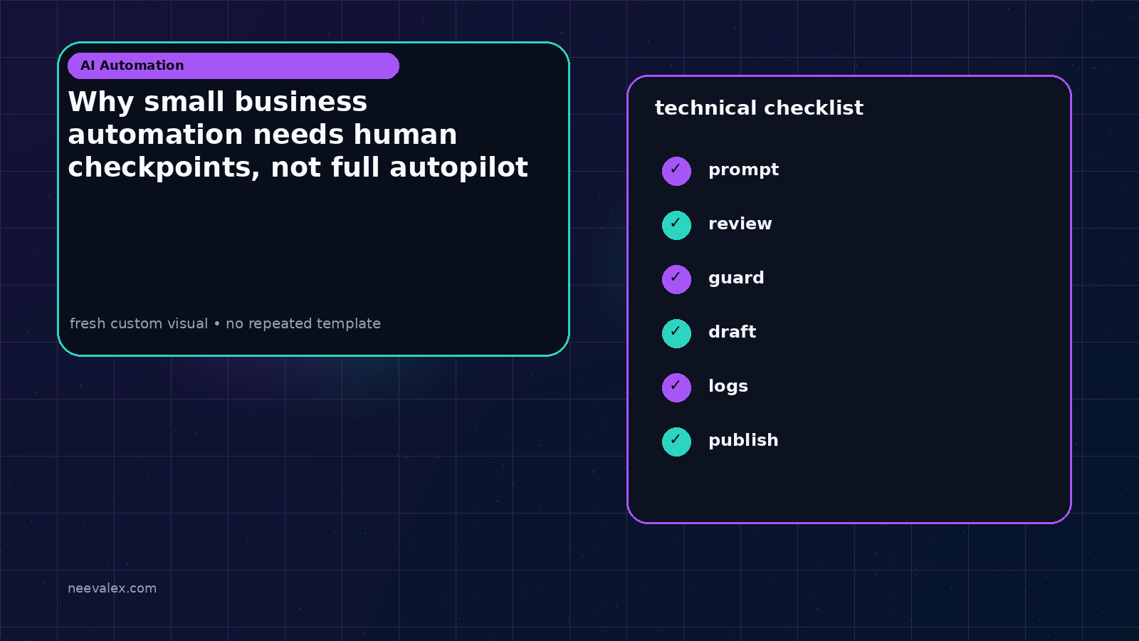 Visual example for Why small business automation needs human checkpoints, not full autopilot
