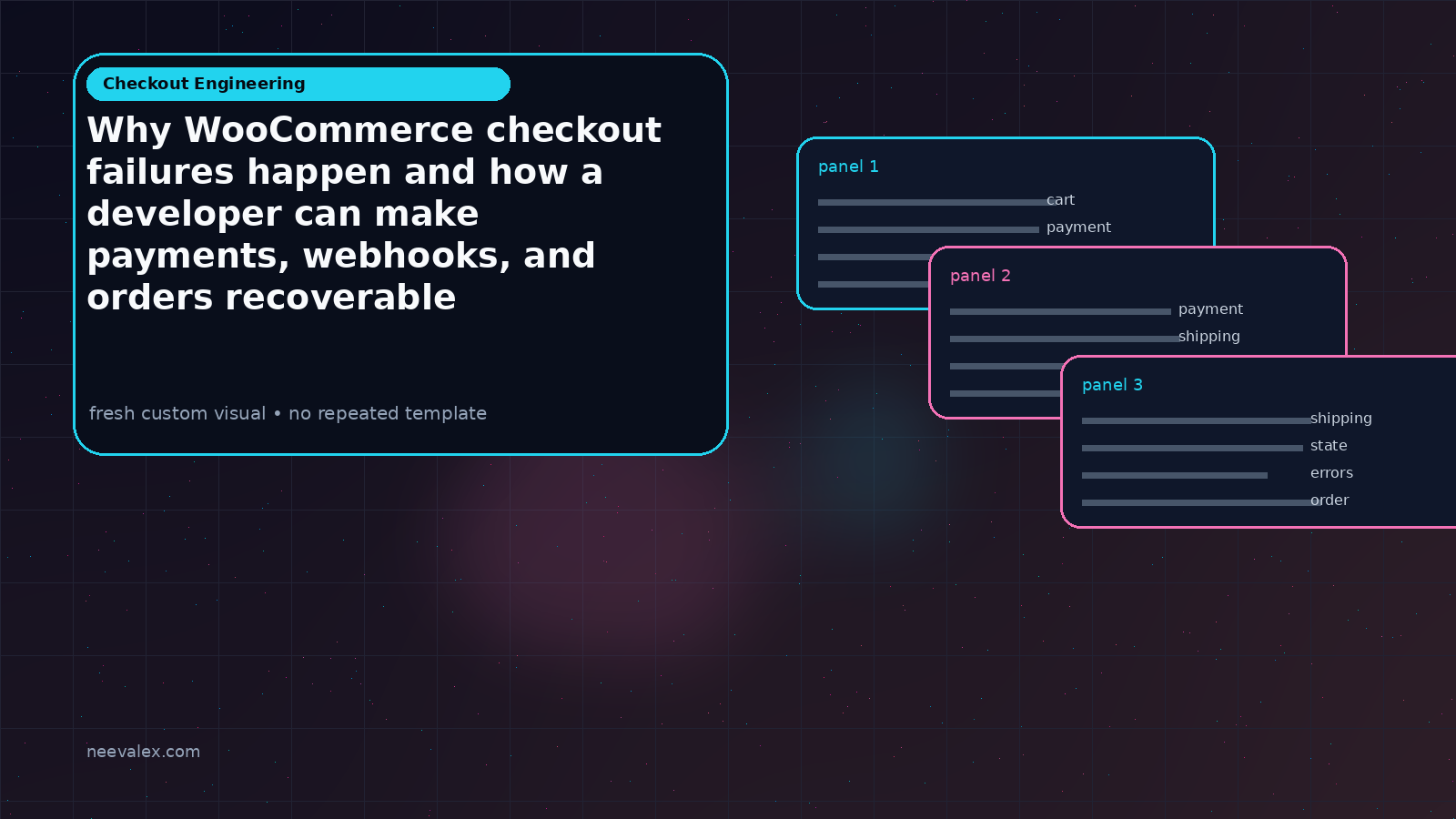 Workflow illustration for Why WooCommerce checkout failures happen and how a developer can make payments, webhooks, and orders recoverable