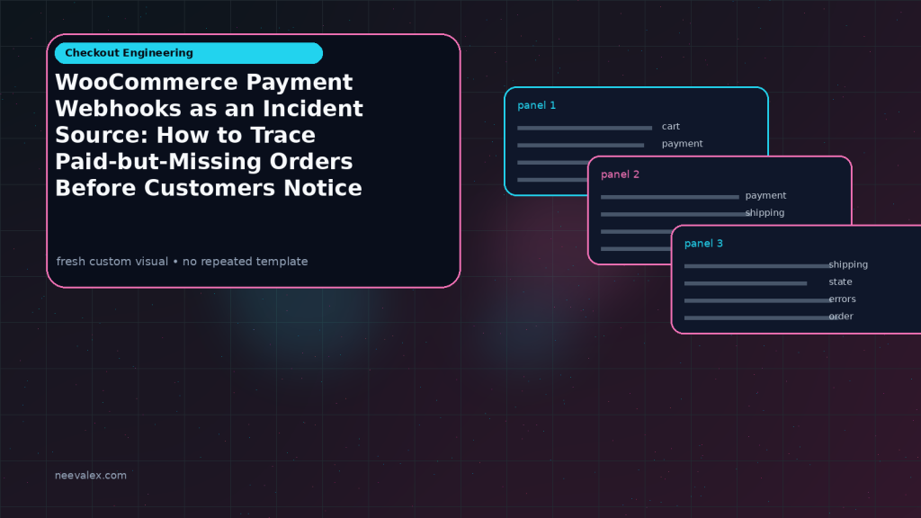 Generated visual related to WooCommerce Payment Webhooks as an Incident Source: How to Trace Paid-but-Missing Orders Before Customers Notice