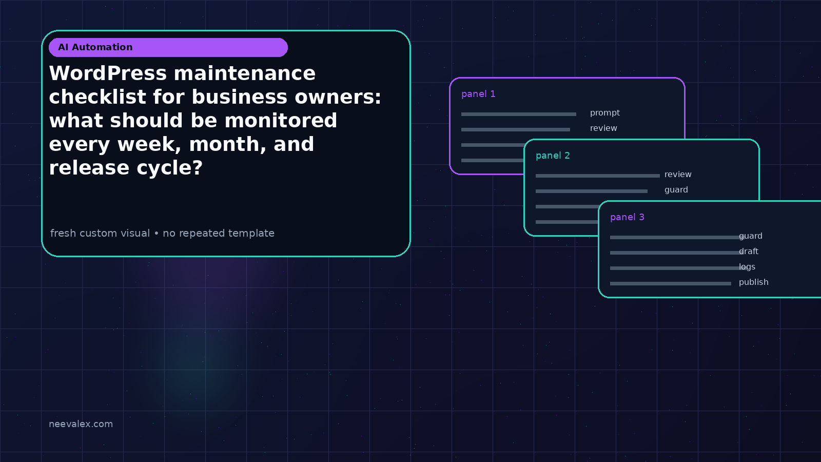 Main article image related to WordPress maintenance checklist for business owners: what should be monitored every week, month, and release cycle?