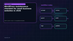 Generated visual related to WordPress maintenance checklist for small business websites in 2026