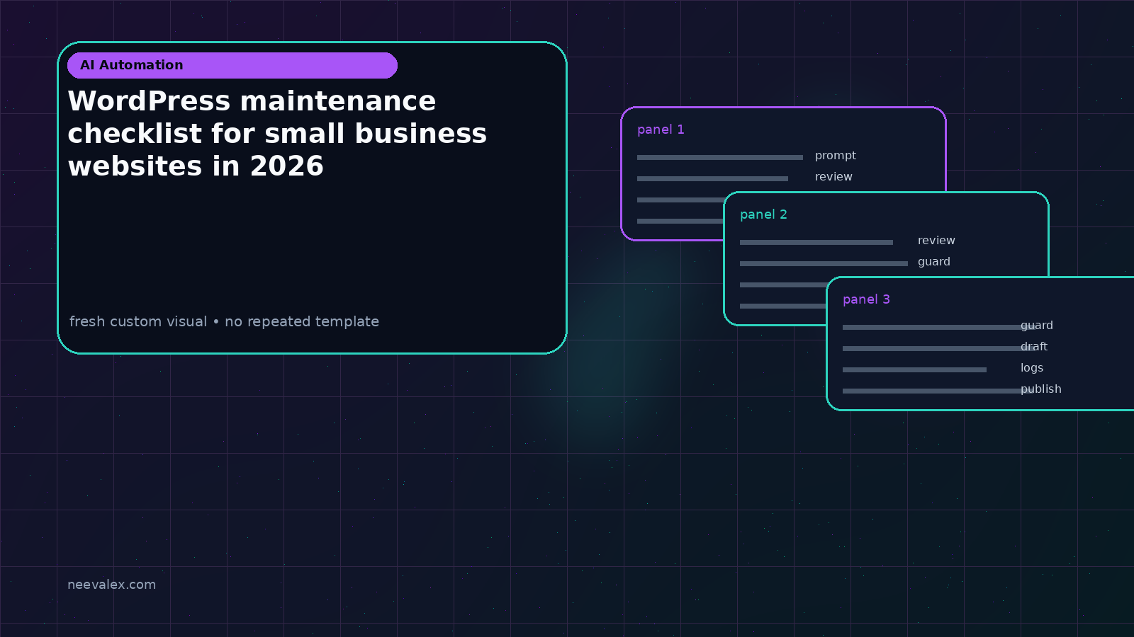 Visual example for WordPress maintenance checklist for small business websites in 2026