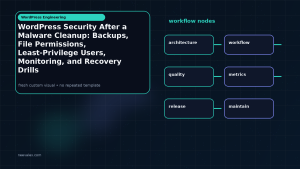 Generated visual related to WordPress Security After a Malware Cleanup: Backups, File Permissions, Least-Privilege Users, Monitoring, and Recovery Drills